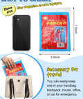 40 Pack Disposable Rain Ponchos For Adults With Drawstring Hood And Elastic Sleeves, comparison to phone size next to bag