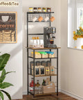 5 Tier Coffee Bar Station With 4 S Shaped Hooks Farmhouse Corner Kitchen Cabinet For Small Spaces in kitchen corner