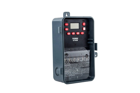 All Day Auto 24 Hour Time Switch With Digital Display, One Channel DPST Dry Contact, 120-277 VAC Input in a Noryl case