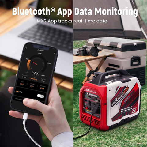 Hella Reliable 4000 Peak Watt Portable Inverter Generator Delivering 3200 Smooth Running Watts EPA Certified with Bluetooth monitoring.