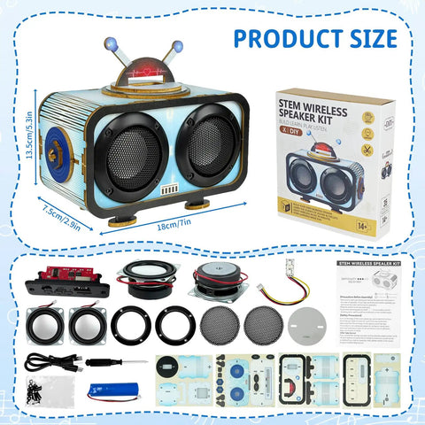 Bluetooth Speaker Kit For Beginners Build Your Own Dual Speaker With RGB Music Sync Lights A STEM Project For Kids And Adults