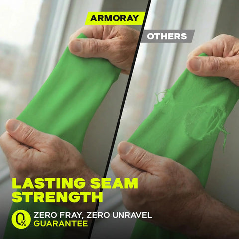 Comparison of UV Shield Arm Sleeves for Men and Women, 10 Pair Cooling Compression with others, highlighting seam strength.