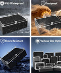 Rock Solid Ip65 Waterproof Project Box Abs Plastic Electronic Enclosure Tough As Nails Junction Case For Wet Weather Outdoor Wiring And Heavy Duty Diy Projects Ten Point Three By Seven Point One By Three Point Seven Inches Single Pack, showing waterproof and shock-resistant features.