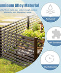 Top Shelf Outdoor Balcony Guardrail With Custom Length Aluminum Panels Built Like A Tank For Patios Gardens And Retaining Walls Matte finish aluminum alloy guardrail with garden background.