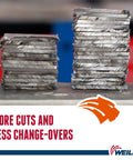 Stack of metal cut pieces showing performance of 6 Inch Cut Off Wheel For Metal And Stainless Steel, Thin 0.045 Inch Resin Bond Disc