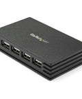 4 Port Compact USB 2.0 Hub With Bus Power Or Included Power Adapter, Portable Laptop Mac PC USB Splitter For Travel