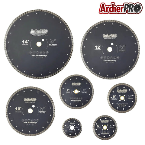 Heavy Duty Turbo Rim Diamond Blade For Crushing Through Masonry Stone Pavers Bricks And Blocks Wet Or Dry Compatible Quad Hole Mount No Sweat Professional Cutting Performance