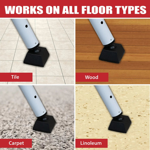 Adjustable Portable Door Security Bar For Hinged And Sliding Doors And Windows used on tile, wood, carpet, linoleum floors