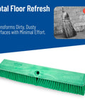 Heavy Duty Grit Crusher Plastic Push Broom Head 18 Inch Multi Surface Sweeper with Non Absorbent Block for cleaning surfaces.