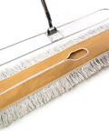 Workhorse Commercial Dust Mop 48 Inch with sturdy aluminum handle and reusable washable cotton head for easy cleaning.