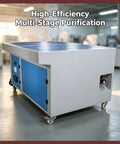 Heavy Duty Top Shelf Industrial Dust Collector And Welding Fume Extractor With Badass 220V 3Kw Motor Dual Drum Multi Stage Purification For Grinding And Clean Shop Work on wheels in a clean workspace.