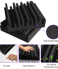 Silence The Studio Echo Dead In Its Tracks With These Thick High Density Sound Absorbing Foam Panels 12 Pack stacked, showing high quality open cell material.