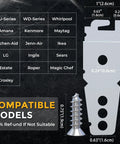 Two Pack Dishwasher Mounting Brackets Replacement Parts Undercounter Heavy Duty Galvanized Steel Exact Fit For Most Dishwashers Replace OEM 8269145 WP8269145 Fixes Door Latch Door Wont Close Shaking Noisy, showing bracket dimensions and compatible models.