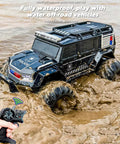 Amphibious Remote Control Car Waterproof Beast RC Vehicle 4WD All Terrain Off Road Stunt Toy With 2.4 GHz LED Lights in muddy water