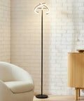Halo Split LED Torchiere Floor Lamp dimmable bright light tall standing lamp for living room with adjustable light rings