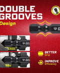 Diamond Coated Impact Screwdriver Bit Set 6 Inches PH2 with double groove design for improved grip and efficiency