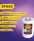 Image showing Fiberglass Drywall Repair Tape 6 Inch By 75 Foot Heavy Duty Self Adhesive Patch DIY Friendly For Cracks And Seams Reinforced Wall Repair Tape That Delivers Long Lasting Strength Up To 25 Years with packaging and specifications.