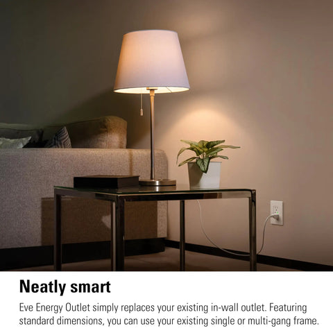 Matter Enabled Smart Outlet 3 Pack With Power Meter in a living room