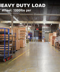 Warehouse with carts using Heavy Duty Five Inch By Two Inch Polyurethane On Cast Iron Wheel With One Half Inch Bore Axle