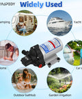 Upgraded RV Fresh Water Pump 115V AC With 4.0 GPM Self Priming Diaphragm, ideal for RVs, yachts, car wash, home use, graphic display