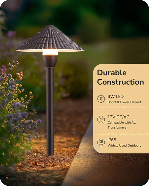 5CCT Low Voltage Pathway Lights 12V 3W 160LM Aluminum Waterproof Outdoor Landscape Lights with purple flowers