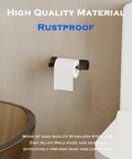 Matte Black Toilet Paper Holder With Double Post Pivoting Roll Bar Wall Mount Built From Stainless Steel And Zinc Alloy