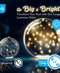 Fairy Floating Pool Lights Solar Powered 14 Inch Inflatable Waterproof LED Glow Balls for pool parties and nighttime swim vibes