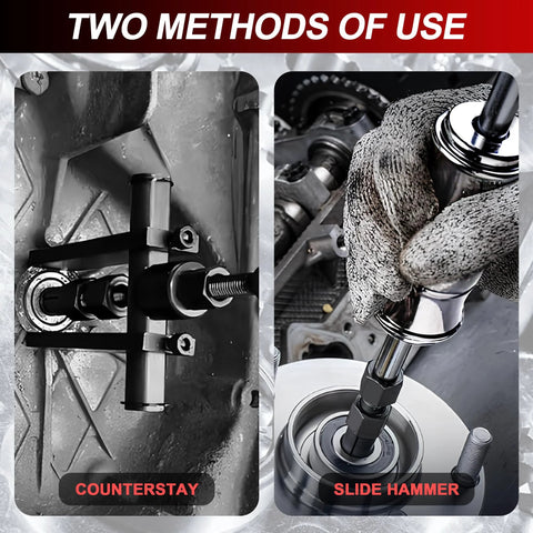ACIMOD 12pc motorcycle blind-hole bearing puller kit with slide hammer and 8-32mm collets