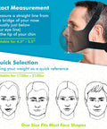 Side view of M Pro Dust Mask For All-Day Comfort, Reusable Respirator Mask For Dust And Woodworking, on a person with measurement guide.