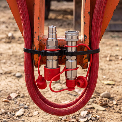 Bad Boy Hydraulic Quick Coupler Adapter Set 1 Over 2 Inch Flat Face ISO 16028 To ISO 5675 on tractor loader hoses