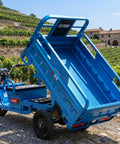 Electric Cargo Tricycle With A 1000W Beast Motor, 60V 45Ah Battery, Huge Capacity, Range 60 To 70Km, Can Haul 1100 Lbs, Eco Friendly Urban Hauler, Tough Steel Frame, Quick And Easy Assembly For Real World Cargo, blue steel dump bed