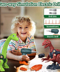 Child playing with Five Dino Building Set For Kids With STEM Learning Build Your Own Tyrannosaurus Rex Brachiosaurus kit