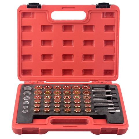114 Piece M13 To M22 Oil Pan Thread Repair Kit For Sumps Gearboxes And Drain Plugs Universal Auto Tool Set With Taps And Dies open case