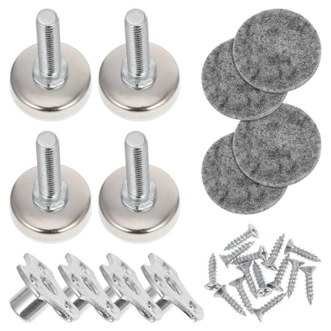 Heavy Duty Adjustable Leveling Feet Set 10Pcs Screw On Table And Chair Levelers with pads and screws for stability
