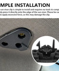 Close-up of sun visor replacement clips for Impreza 2017-2023, driver and passenger side, black durable clip brackets.
