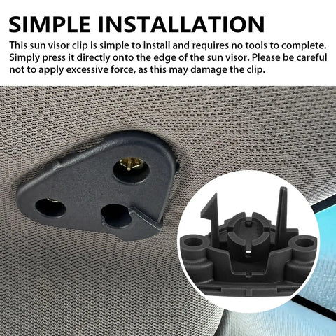 Close-up of sun visor replacement clips for Impreza 2017-2023, driver and passenger side, black durable clip brackets.
