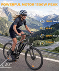 Huge 1500W Motor Electric Bike With Super Long Range And Swift Commuting Powers For Urban Rides Featuring Bold 26 Inch Tires And Heavy Duty Build For Any Terrain You Want To Crush Today, rider on mountain road