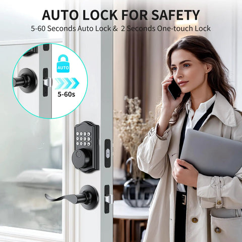 Tough As Nails Keyless Entry Door Lock With Handle Smart Fingerprint Deadbolt Keypad System No Sweat Auto Locking Straight Forward Install Fits Left Right Doors Rock Solid Security