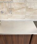 Silver Stainless Steel Contact Paper Easy Peel And Stick Kitchen Backsplash Wallpaper 24 Inch By 354 Inch on counter surface