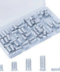 1/4-20 Threaded Wood Inserts Kit With 75 Pieces, Hex Drive Nut Inserts In 10mm, 15mm, 20mm, 25mm, Clear Organizer Box and Allen Wrench