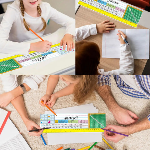 40 Piece Waterproof Desk Nameplates For Classroom Use Kid Friendly Multipurpose Name Tags With Math Tables in Green Numbers Style