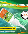 Crystal Clear Shoe Glue For Quick Fix And Strong Bond No Fuss Waterproof Adhesive bottle with setting time display