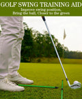 Golfer using 2 Pack 48 Inch Collapsible Golf Alignment Sticks Training Aid For Aiming, Putting, And Swing on green grass