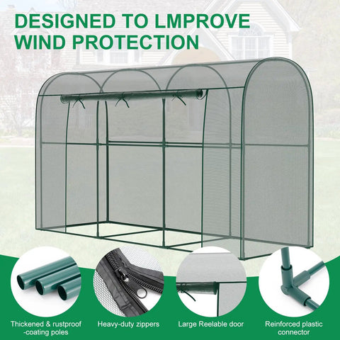 Crop Cages For Garden Plants, Large 9.8 Ft Long By 3.3 Ft Wide By 6 Ft High Plant Protection Tent With Zippered Door, Raised Bed Cover, Wind Resistant Garden Bed Enclosure For Vegetables And Flowers, Easy To Assemble
