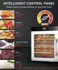 Premium Freeze Dryer Machine For Food Dehydration With Twelve Stainless Steel Trays And Digital Interface showing control panel and settings.