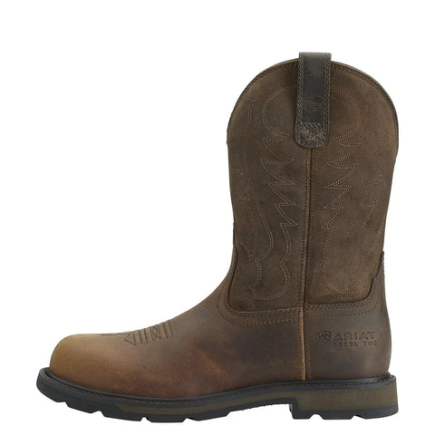 Groundbreaker Steel Toe Work Boot For Men With Durable Leather And Cushioned Support Built For Construction Factory Warehouse And Farm And Ranch Jobs That Need Tough Traction And All Day Comfort