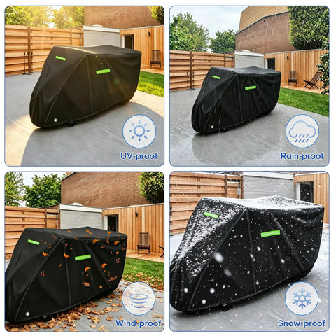 Heavy Duty Outdoor Trike Cover For Adult Three Wheel Bikes 75L 30W 44H 420D tough cover shown UV, rain, wind and snow protection