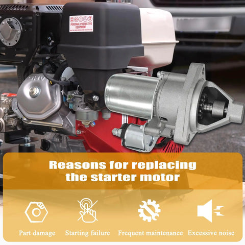 12V Electric Starter Motor With 14 Teeth For 420cc Generators Including Honda GX390 GX340 XP16HPE XP18HPE XP8500EH XP10000E GP Series Westinghouse Generac Solenoid Included Counter Clockwise Rotation