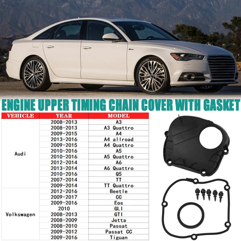 Engine Upper Timing Chain Cover With Gasket For 2008 2017 Audi A3 A4 A5 A6 Q5 TT And VW Beetle CC EOS Golf GTI Jetta Passat Tiguan