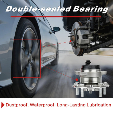 Beefed Up Rear Wheel Bearing Hub Assembly With 5 Lugs And ABS Replacement Fits Hyundai Sonata 2015 2019 Tucson 2016 2021 Veloster N 2020 2022 Kia Cadenza 2017 2020 Optima 2016 2020 Sportage 2017 2021 installed on vehicle